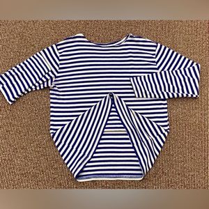 Vtg Blue & White Striped Men’s Long Sleeve Russian Navy Shirt